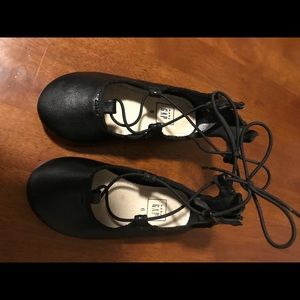 Gap tie up Black ballet shoes size 6